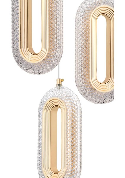 Istanbul Avize Beta 3'lü Gold Ledli Modern 3 Renk LED Avize