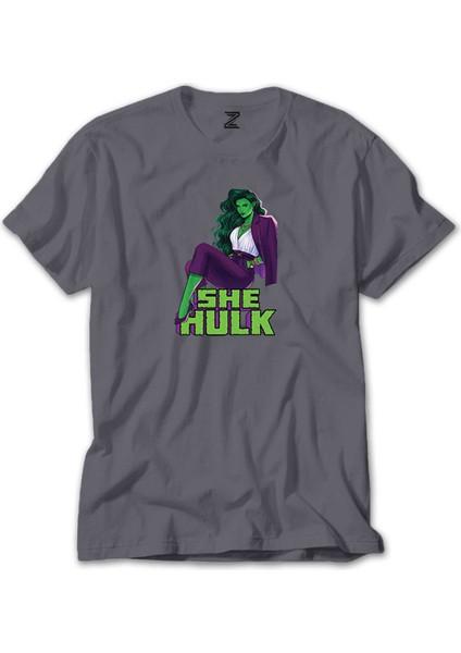 She Hulk Digital Gri Tişört