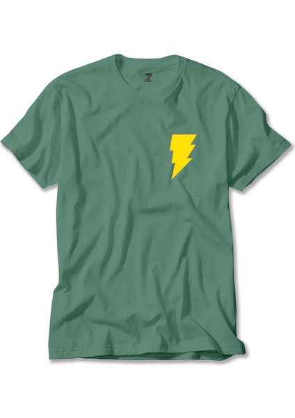 Black Adam Yellow Logo Yeşil Tişört