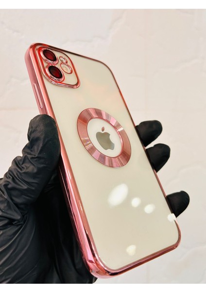 Apple iPhone 11 Uyumlu Şeffaf Kamera Korumalı Telefon Kılıfı Metalik