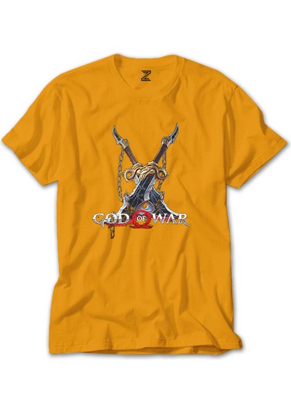God Of War Kratos Kılıçları Sarı Tişört