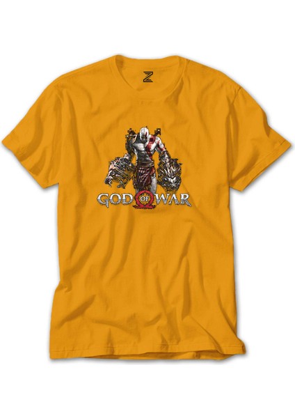 God Of War Kratos Lion Sarı Tişört