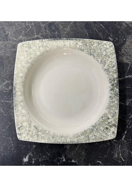 Güral Porselen 23 cm 6 Prç. Su Yeşili Çukur Yemek Tabağı