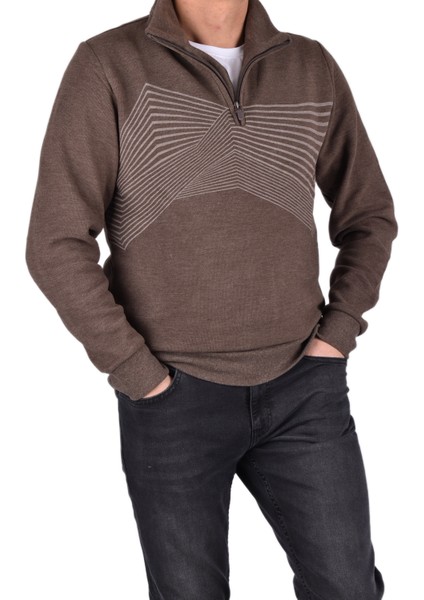 BRG-95001 Yarım Fermuarlı Kazak/vizon/2xl fırsatları