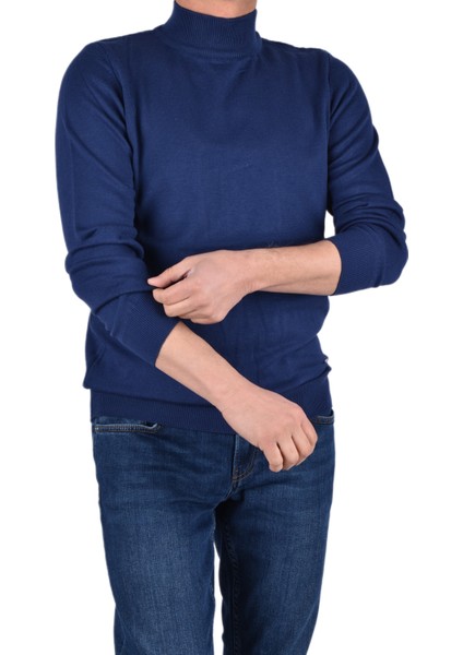 21011 Triko Yarım Balıkçı Kazak /lacivert/xl