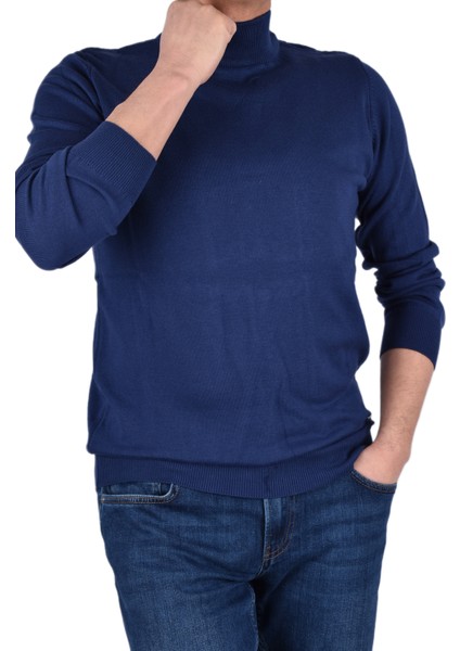 21011 Triko Yarım Balıkçı Kazak /lacivert/xl