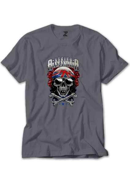 Asking Alexandria Skull Gri Tişört