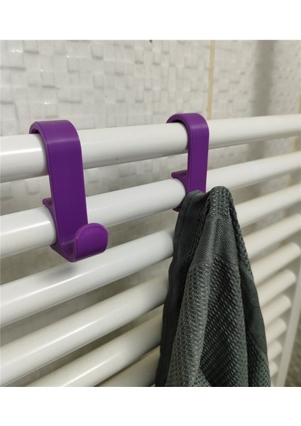 Havlupan Askısı Havlu Askılık 4 Adet Mor