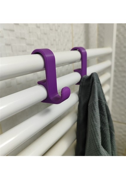 Havlupan Askısı Havlu Askılık 4 Adet Mor