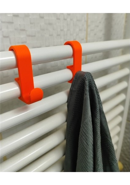 Havlupan Askısı Havlu Askılık 4 Adet Turuncu Renk