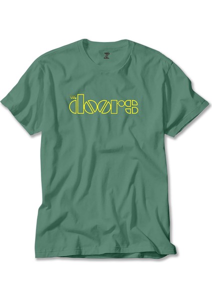 The Doors Logo Yellow Yeşil Tişört