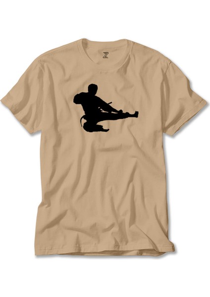 Taekwondo Karate Silhouette Krem Tişört