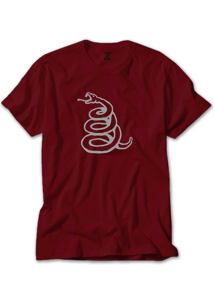 Metallica Snake Logo Kırmızı Tişört