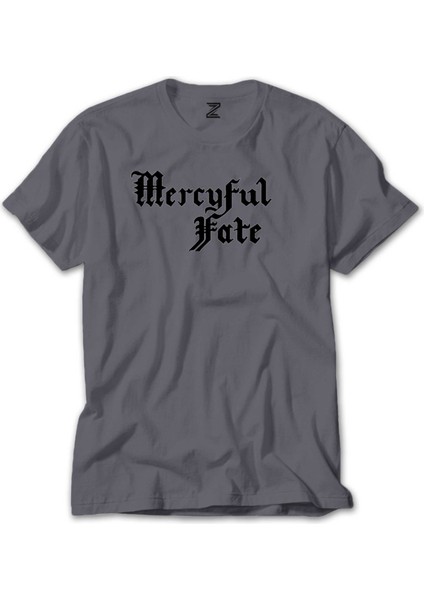 Mercyful Fate Logo Text Gri Tişört