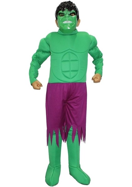 Hulk Kostümü Kaslı Lüks