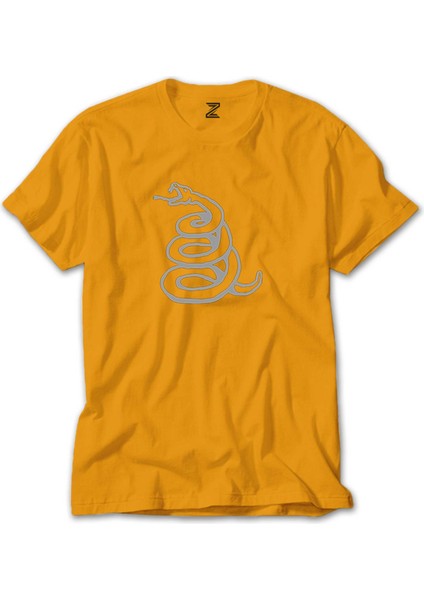 Metallica Snake Logo Sarı Tişört