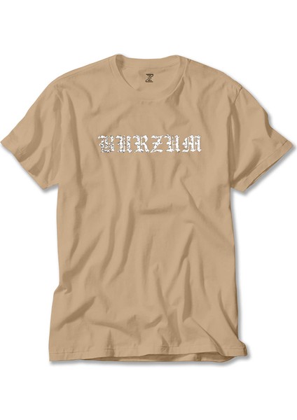 Burzum Logo Yazı Krem Tişört