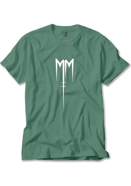Marilyn Manson Born Villain Logo Yeşil Tişört