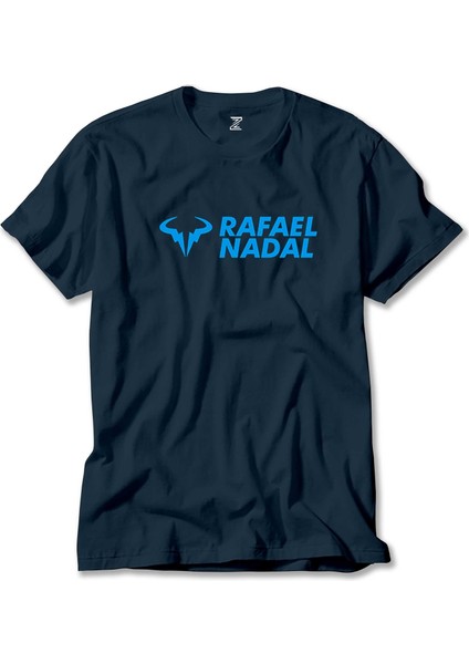 Rafael Nadal Blue Logo Text Lacivert Tişört