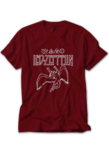 LED Zeppelin Zoso Icarus Kırmızı Tişört
