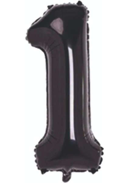 1 Rakam Folyo Balon Siyah 75CM