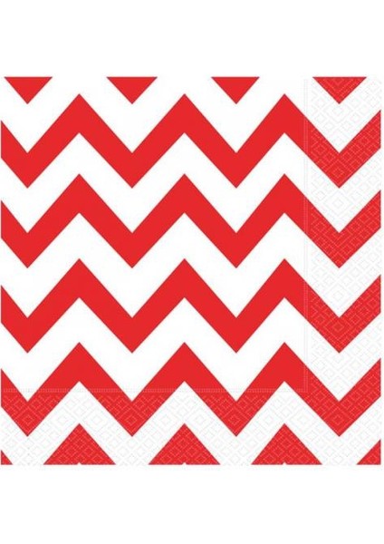 Kırmızı Zigzag Peçete 20'li