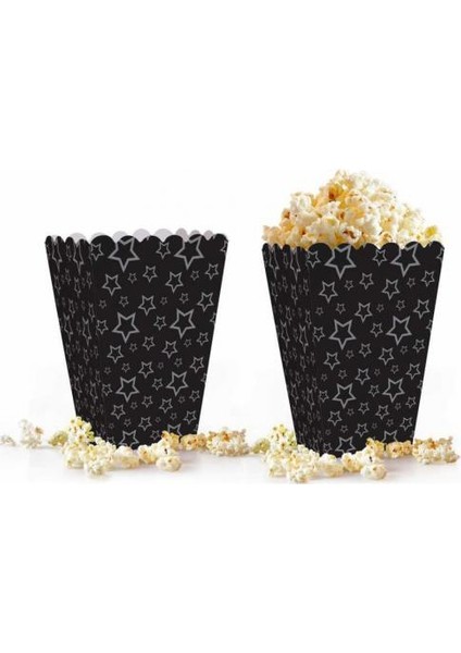 Gümüş Yıldızlı Mısır Kutusu Siyah 10'lu