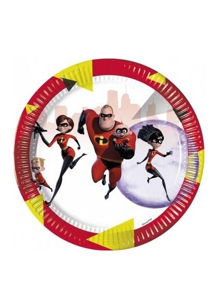 Incredibles Inanılmaz Aile Karton Tabak 8'li