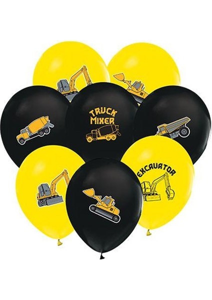 Inşaat Temalı Baskılı Balon 5'li