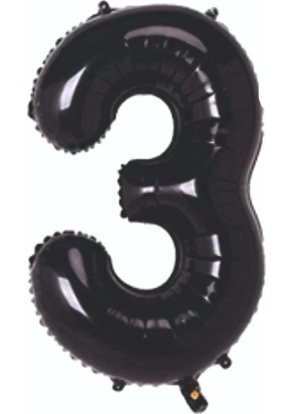 3 Rakam Folyo Balon Siyah 75CM