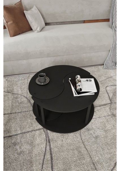 Yin Yang Unıty Serenıty Orta Sehpa 2 Li Siyah 70 cm