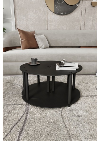 Yin Yang Unıty Serenıty Orta Sehpa 2 Li Siyah 70 cm