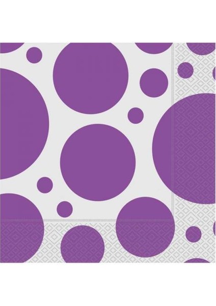 Lila Karışık Puantiyeli Peçete 20'li