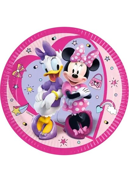 Minnie Junior Temalı Karton Tabak 23CM 8'li