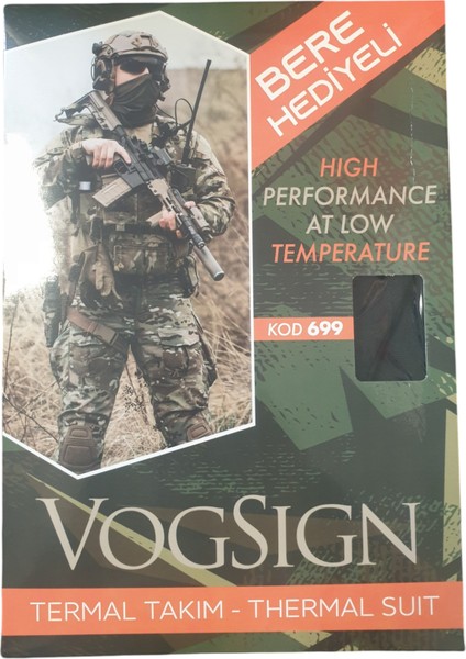 Vogsıgn Thermal Suıt Askeri Termal Içlik Takım Bere Hediyeli 3 Lü Takım