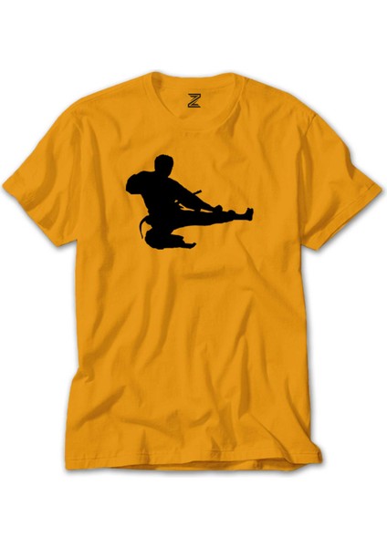 Taekwondo Karate Silhouette Sarı Tişört