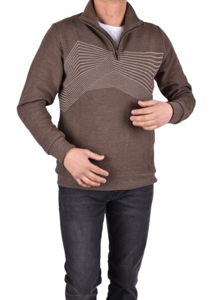 BRG-95001 Yarım Fermuarlı Kazak/vizon/s