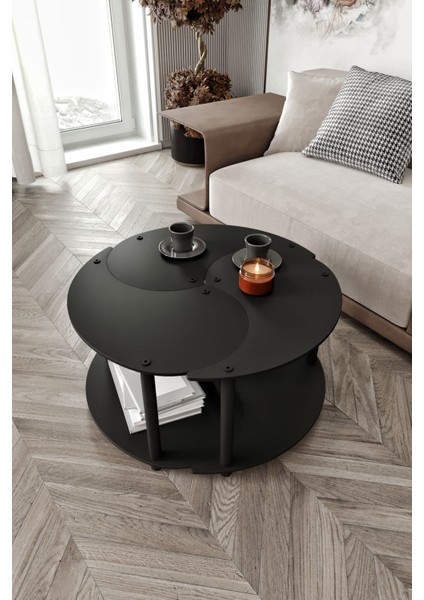 Yin Yang Unıty Serenıty Orta Sehpa 3 Lü Siyah 70CM