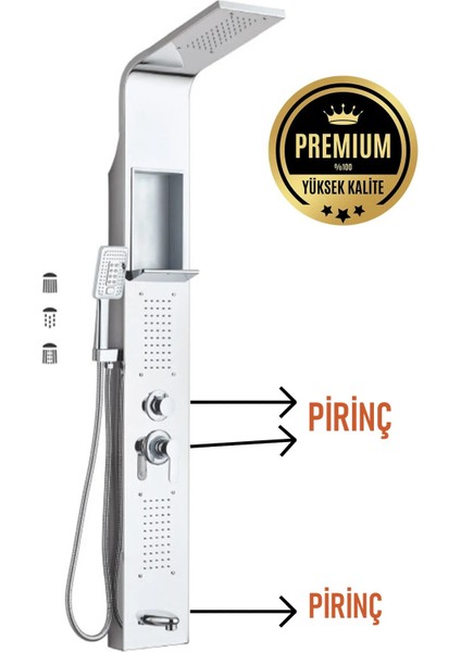 Paslanmaz Çelik Gümüş Renk Duş Paneli Robot Duş - Duş Fıskiyesi Masajlı Duş Seti fiyatları