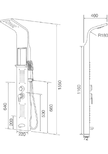 Paslanmaz Çelik Gümüş Renk Duş Paneli Robot Duş - Duş Fıskiyesi Masajlı Duş Seti fırsatları