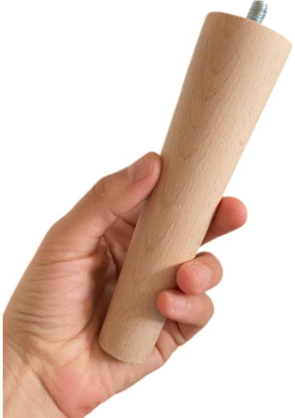 4 Adet Ahşap 15 cm Dolap Mobilya Koltuk Kanepe Destek Ayağı - Konik M8 Civatalı
