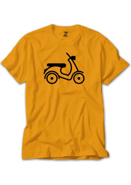 Vespa Scotter Siluet Sarı Tişört