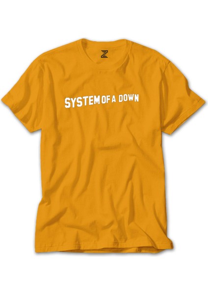 System Of A Down Yazı Sarı Tişört