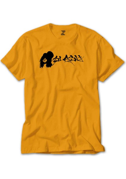 Slash Portre Logo Sarı Tişört