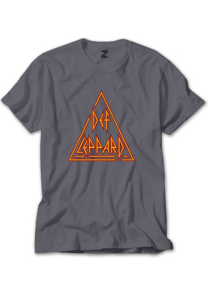 Def Leppard Logo 2 Gri Tişört