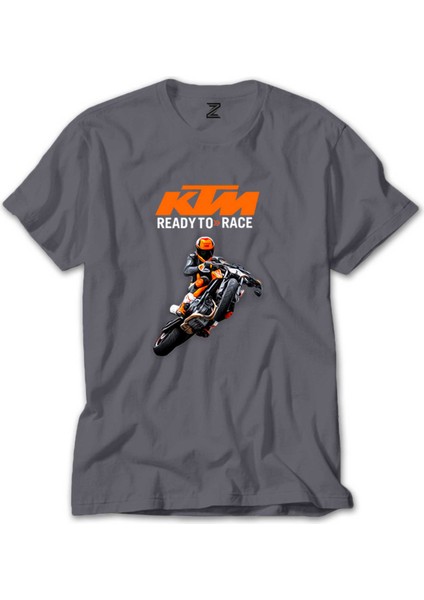 Ktm Ready To Race Moto Gri Tişört
