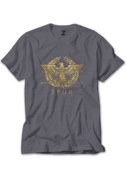 Roman Empire Emblem Gri Tişört