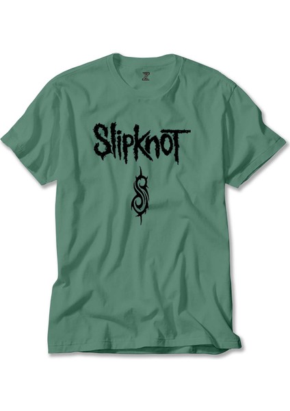 Slipknot Logo Text Yeşil Tişört