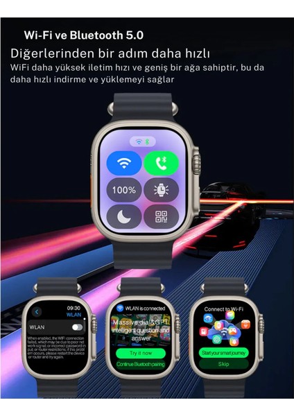 HK10 Ultra 3 Wifi 6 Amoled 2.02INÇ Yapay Zeka Destekli Uygulama Kasası Tiktok 4 Çekirdekli Chatgpt