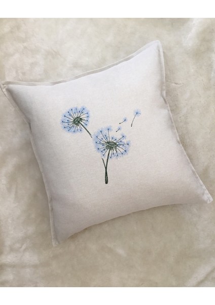 Never Stop Wishing Dandelion Nakışlı Kırlent Kılıfı